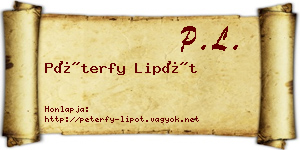 Péterfy Lipót névjegykártya